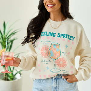 Feeling Spritzy Cream Graphic Sweatshirt