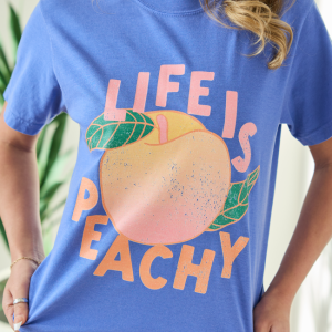 Life Is Peachy Blue Graphic Tee