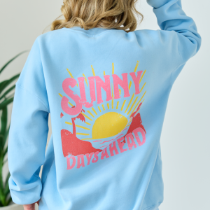 Sunny Days Ahead Light Blue Graphic Sweatshirt