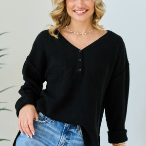 Blaire Black V-Neck Sweater