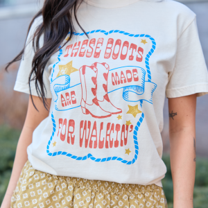 These Boots Are Made For Walkin' Ivory Graphic Tee