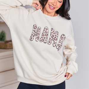 Mama Leopard Cream Graphic Sweatshirt