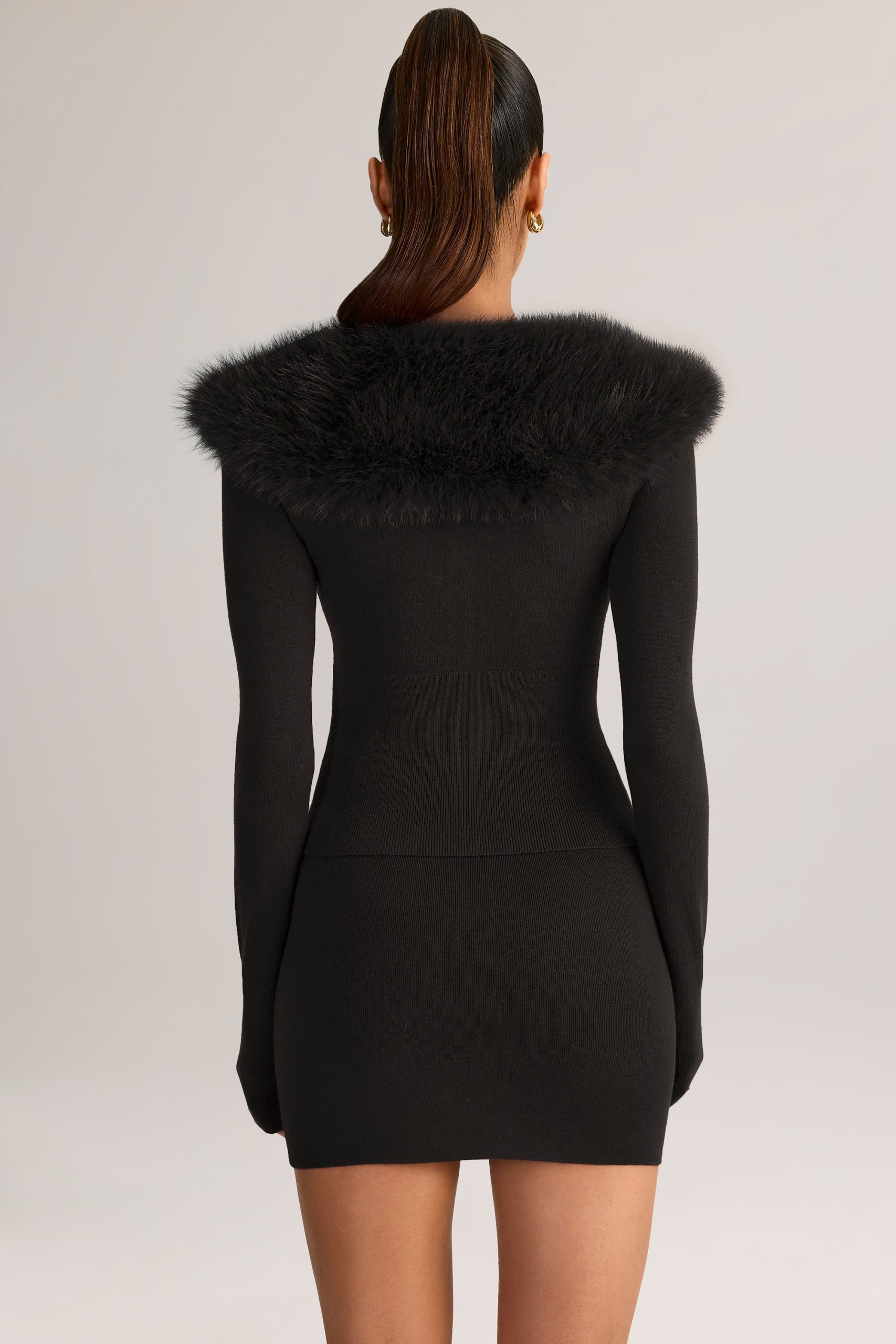 Knit Mid-Rise Mini Skirt in Black - Image 2