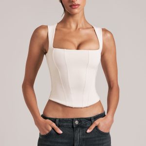 Modal Square-Neck Top in Ivory