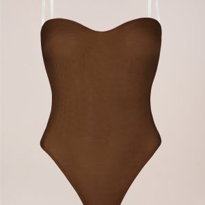 Strapless Bodysuit in Chestnut