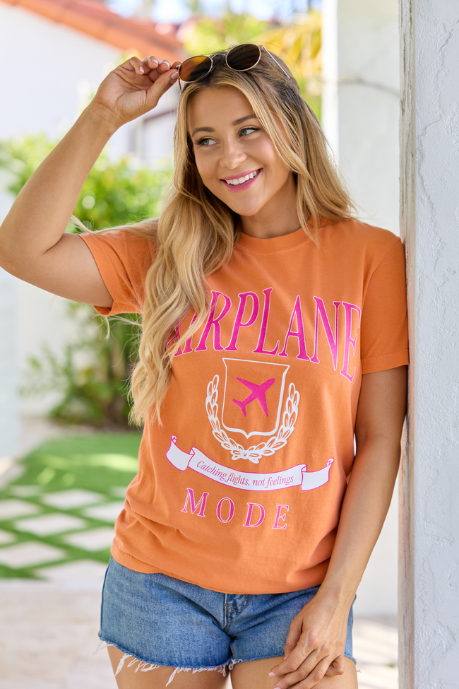 Airplane Mode Burnt Orange Graphic Tee - Image 4