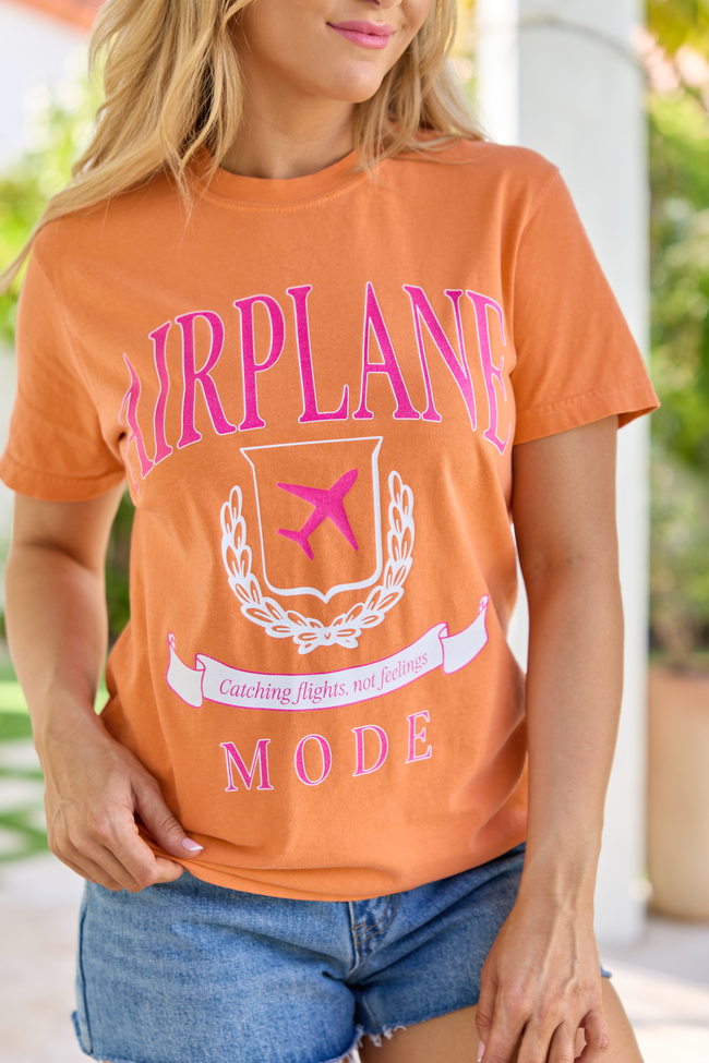 Airplane Mode Burnt Orange Graphic Tee - Image 2
