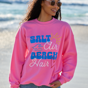 Salt Air Beach Hair Pink Graphic Sweatshirt