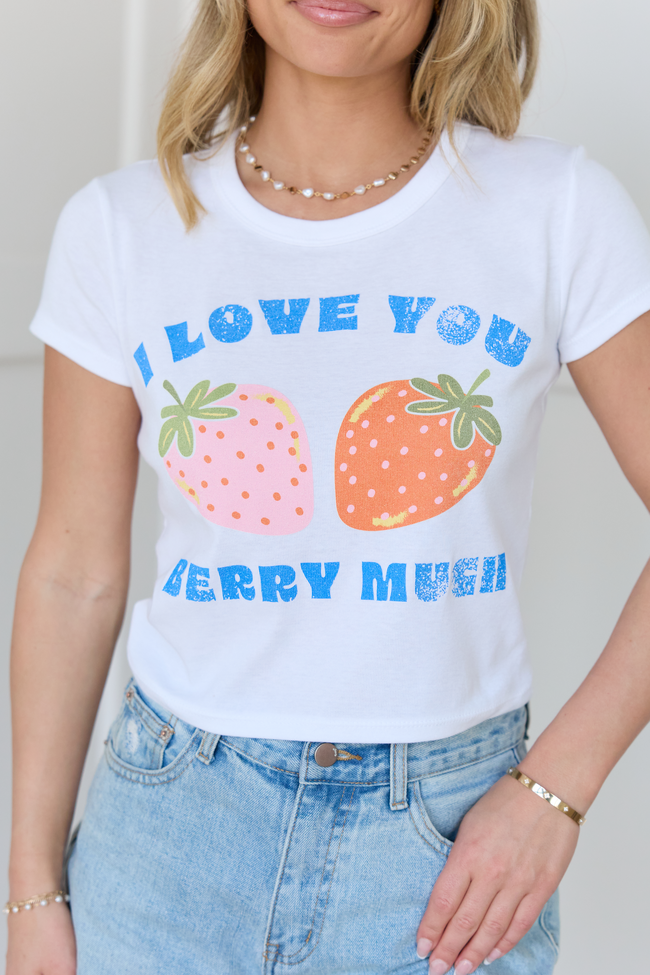 Love You Berry Much White Baby Graphic Tee - Image 2