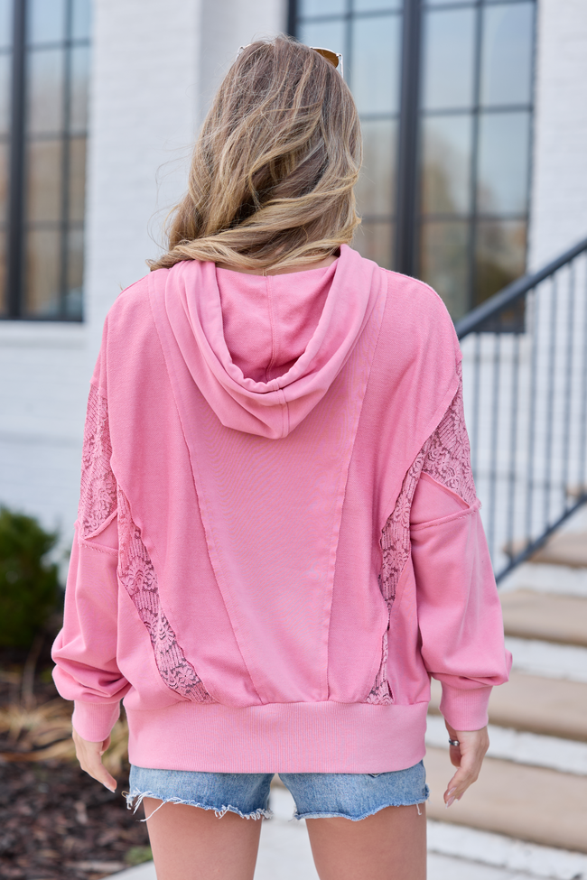 Emerson Mauve Lace Patchwork Hoodie - Image 4