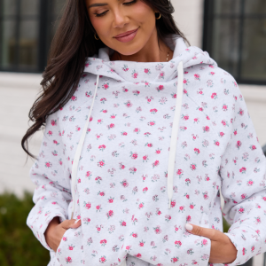 Jolie Pink Floral Hoodie