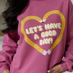 Pencil Heart Rose Graphic Sweatshirt