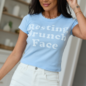 Resting Brunch Face Blue Baby Graphic Tee