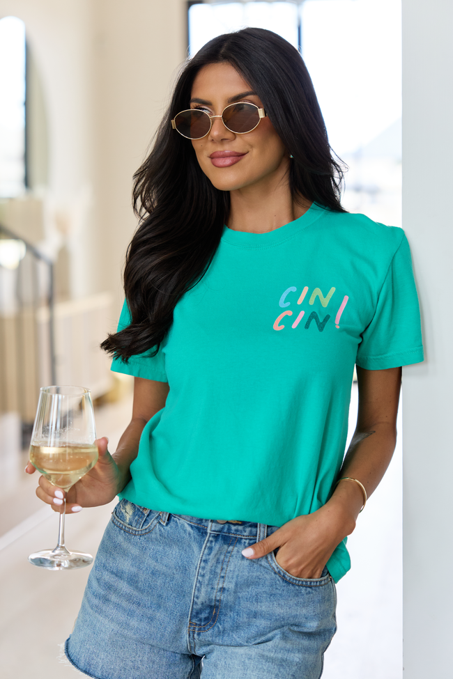 Cin Cin! Green Graphic Tee - Image 6