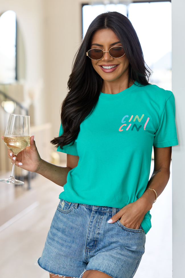 Cin Cin! Green Graphic Tee - Image 2