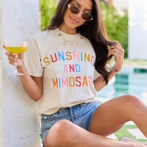 Sunshine And Mimosas Ivory Graphic Tee