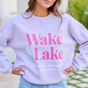 Wake & Lake Purple Graphic Sweatshirt