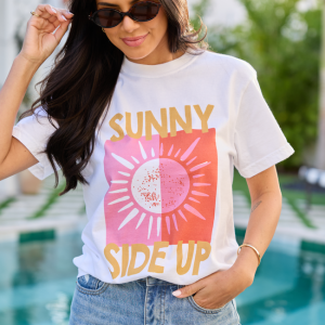 Sunny Side Up White Graphic Tee