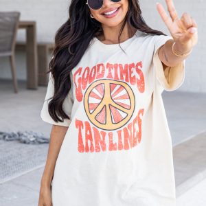 Good Times Tan Lines Ivory Comfort Color Graphic Tee