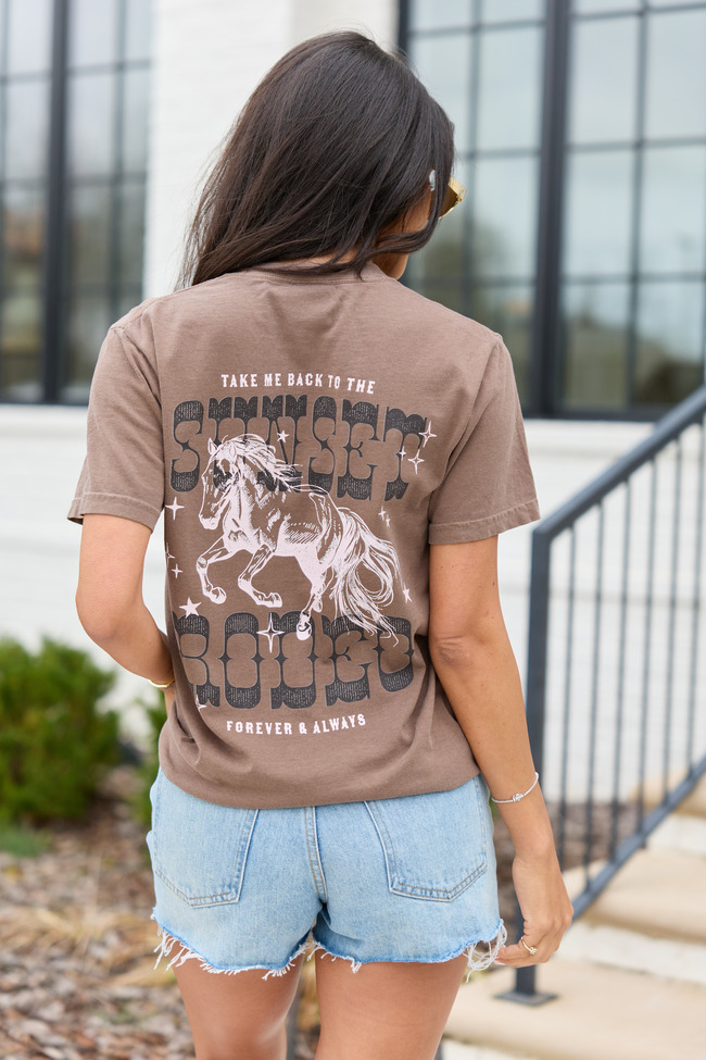 Sunset Rodeo Brown Graphic Tee - Image 3