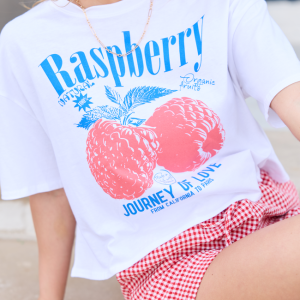 Fruitful Love Raspberry Boxy Graphic Tee