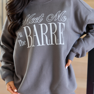 Meet Me At The Barre Dark Grey Graphic Sweatshirt