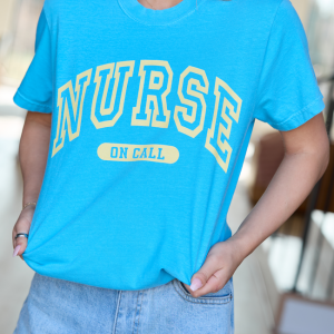 Nurse On Call Blue Graphic Tee