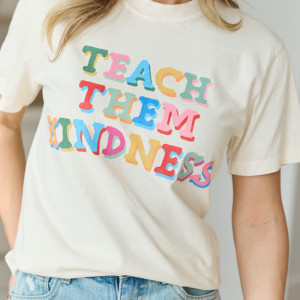 Teach Them Kindness Ivory Graphic Tee