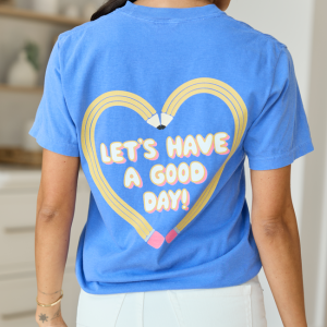 Pencil Heart Blue Graphic Tee