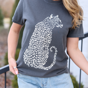 Leopard Dark Grey Graphic Tee