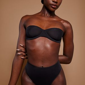 Soft Mesh High Waisted Knicker in Black