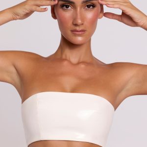 Vinyl Bandeau Bralette in White