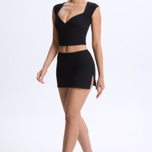 Modal Mid-Rise Micro Mini Skirt in Black