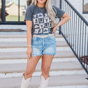 Country Checkered Dark Grey Graphic Tee