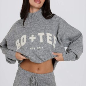 Soft Knit Oversized Jumper in Grey