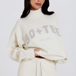 Soft Knit Oversized Jumper in Ivory