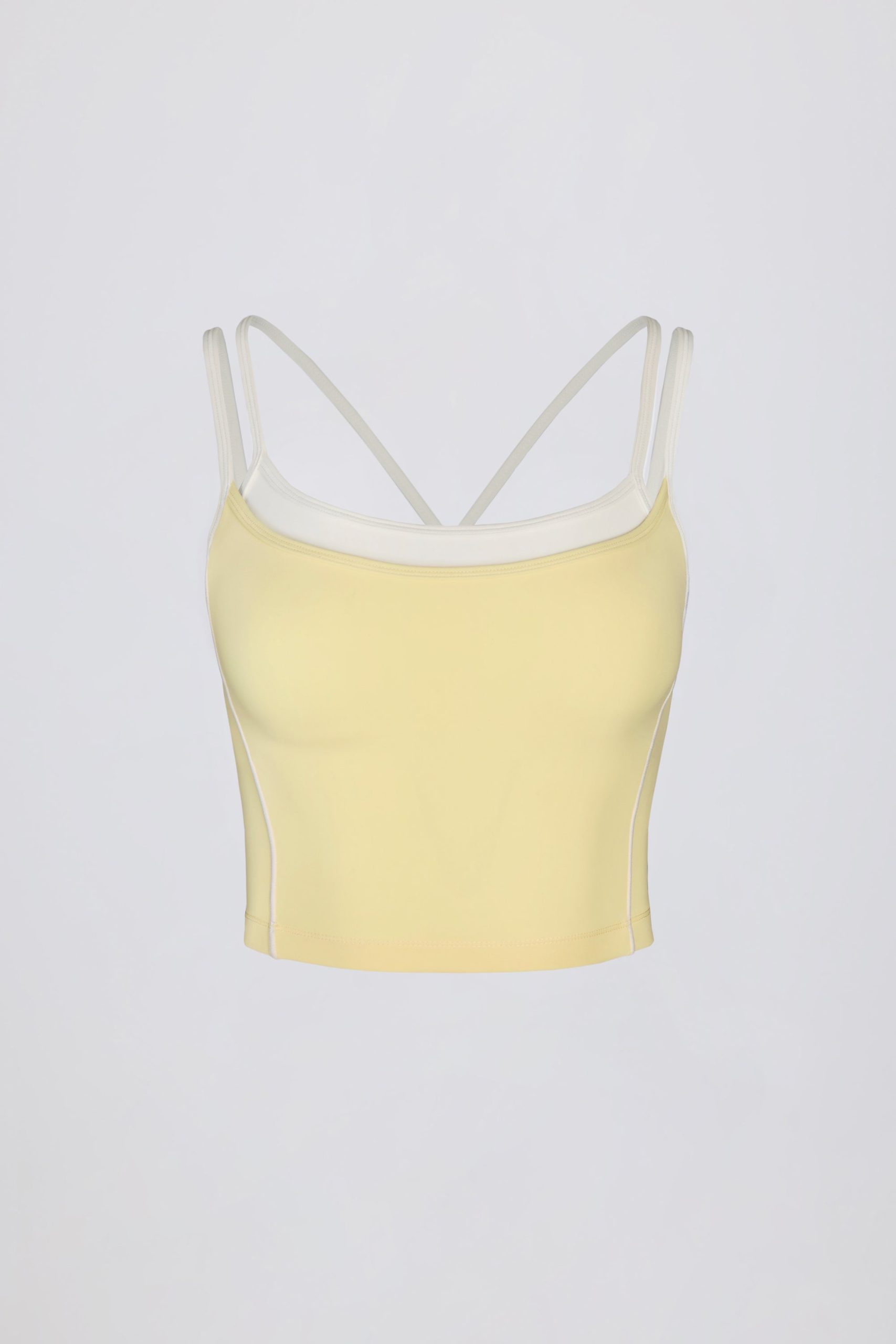 Soft Active Layered Tank Top in Soft Yellow - Image 4