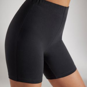 Soft Cotton Biker Shorts in Black