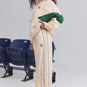 Water-Repellent Wide-Leg Track Pants in Marble