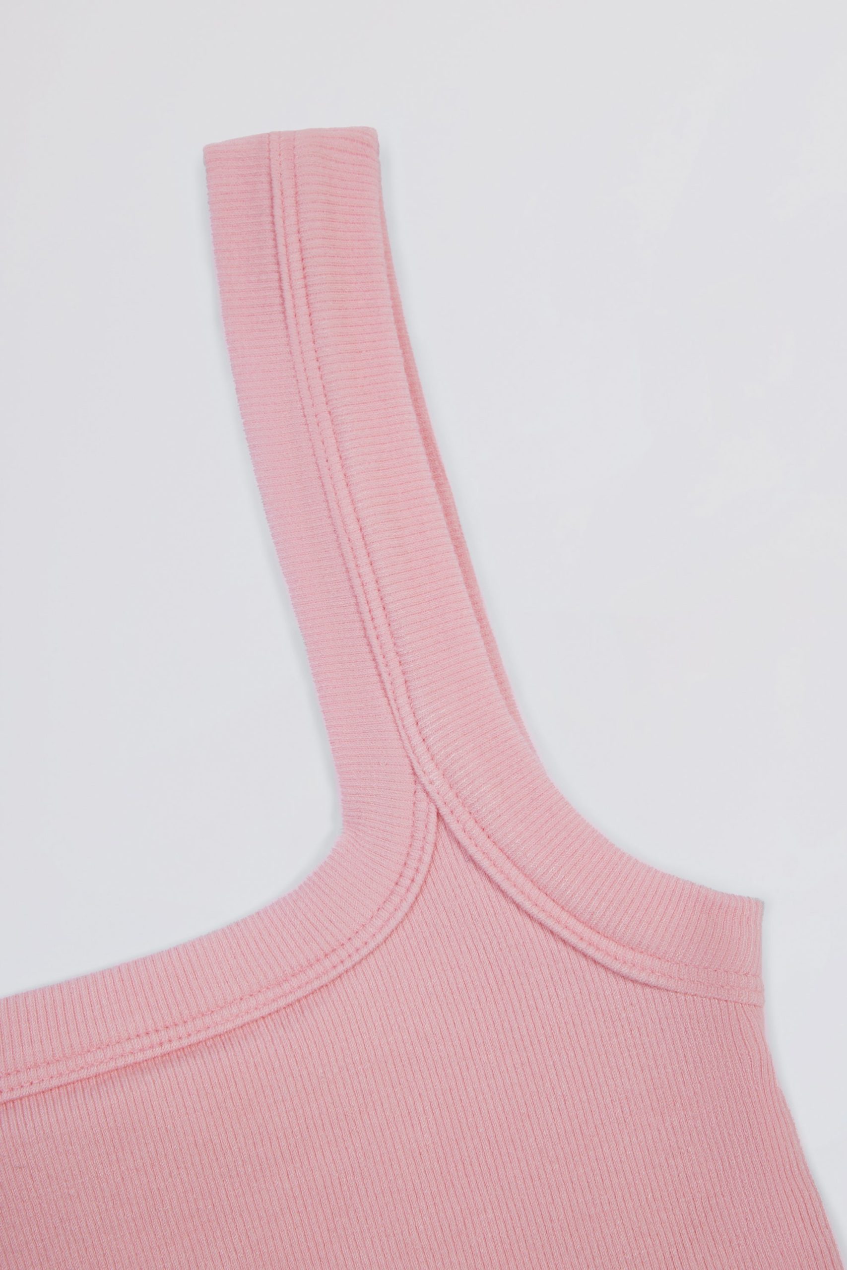 Seamless Soft Rib Square-Neck Tank Top in Powder Pink - Image 6