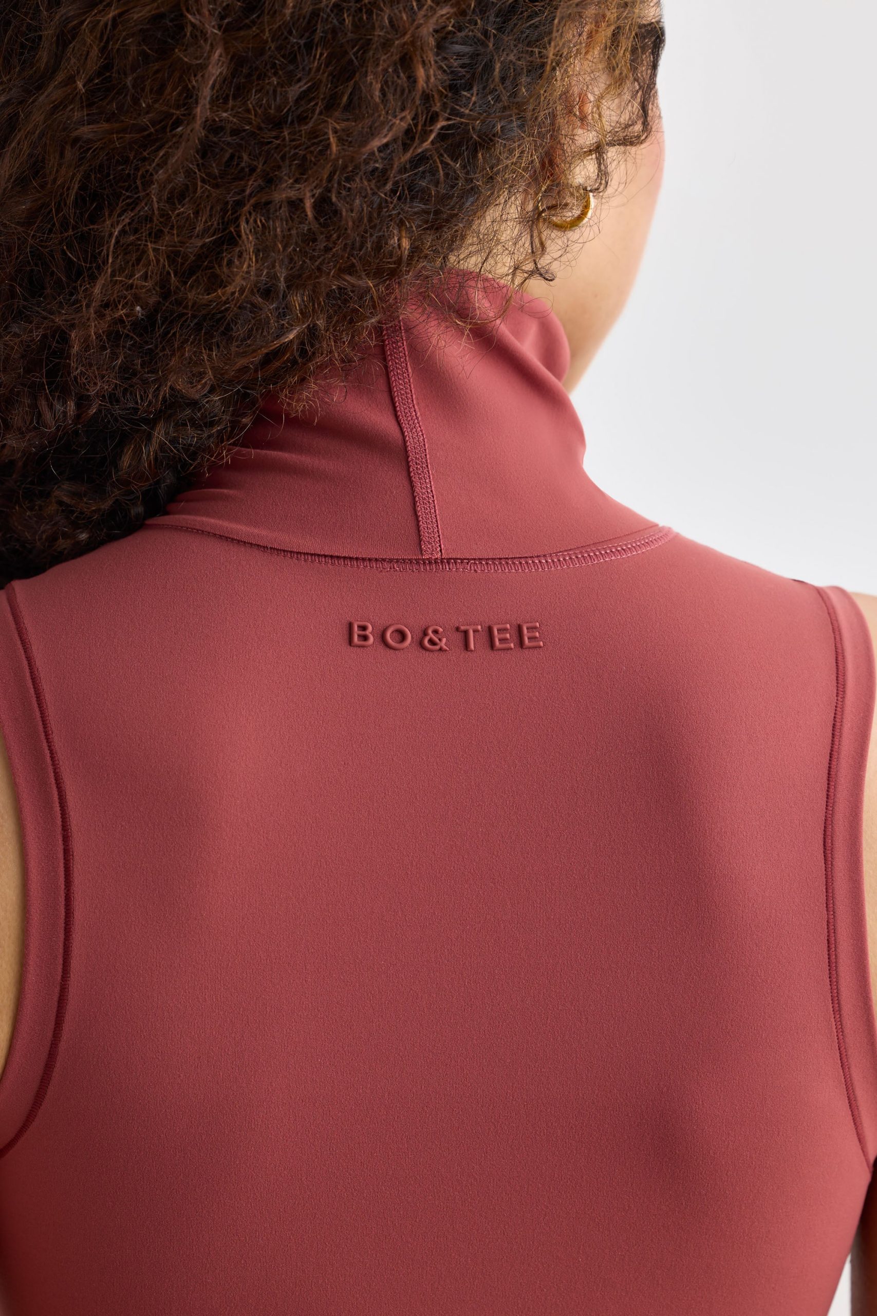 Soft Active Turtleneck Tank Top in Rust - Image 4