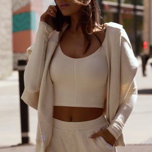 Terry Towelling Shorts in Cream