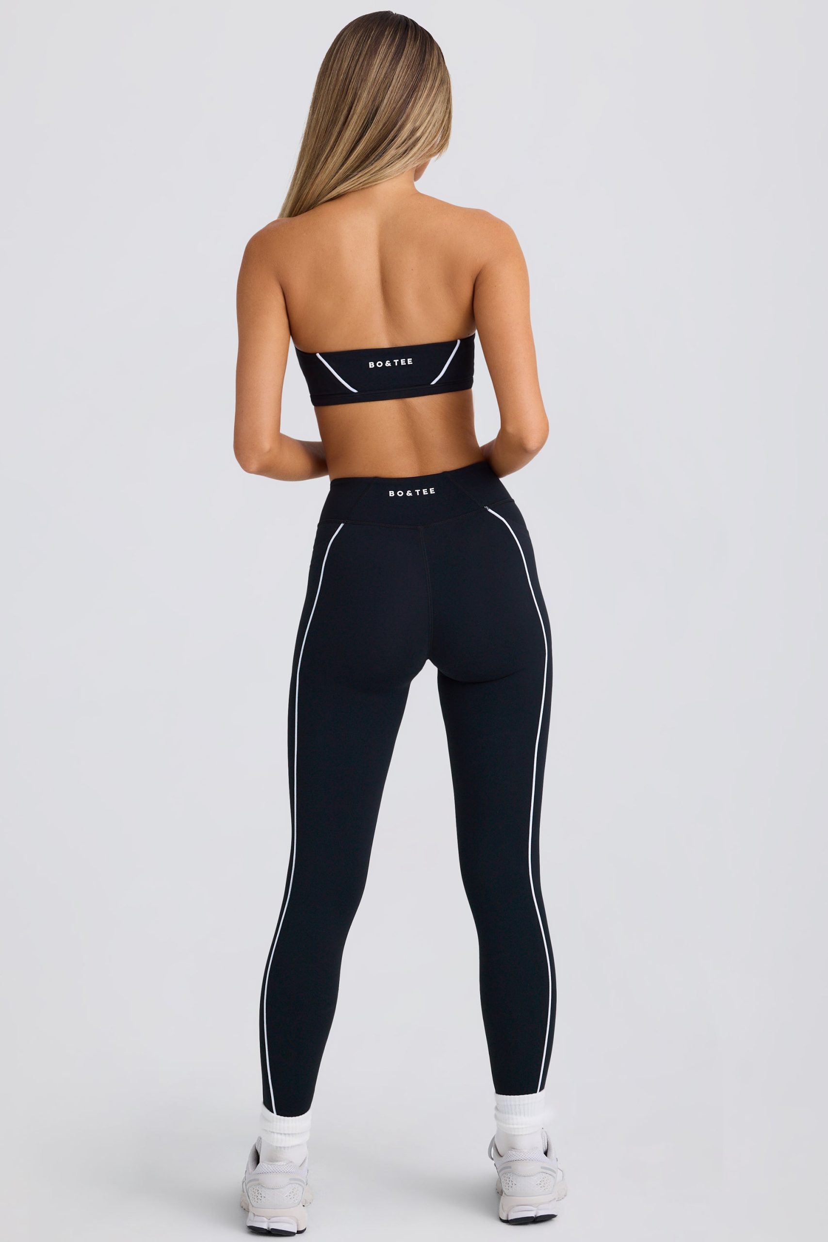 Soft Active Contrast Leggings in Black - Image 2