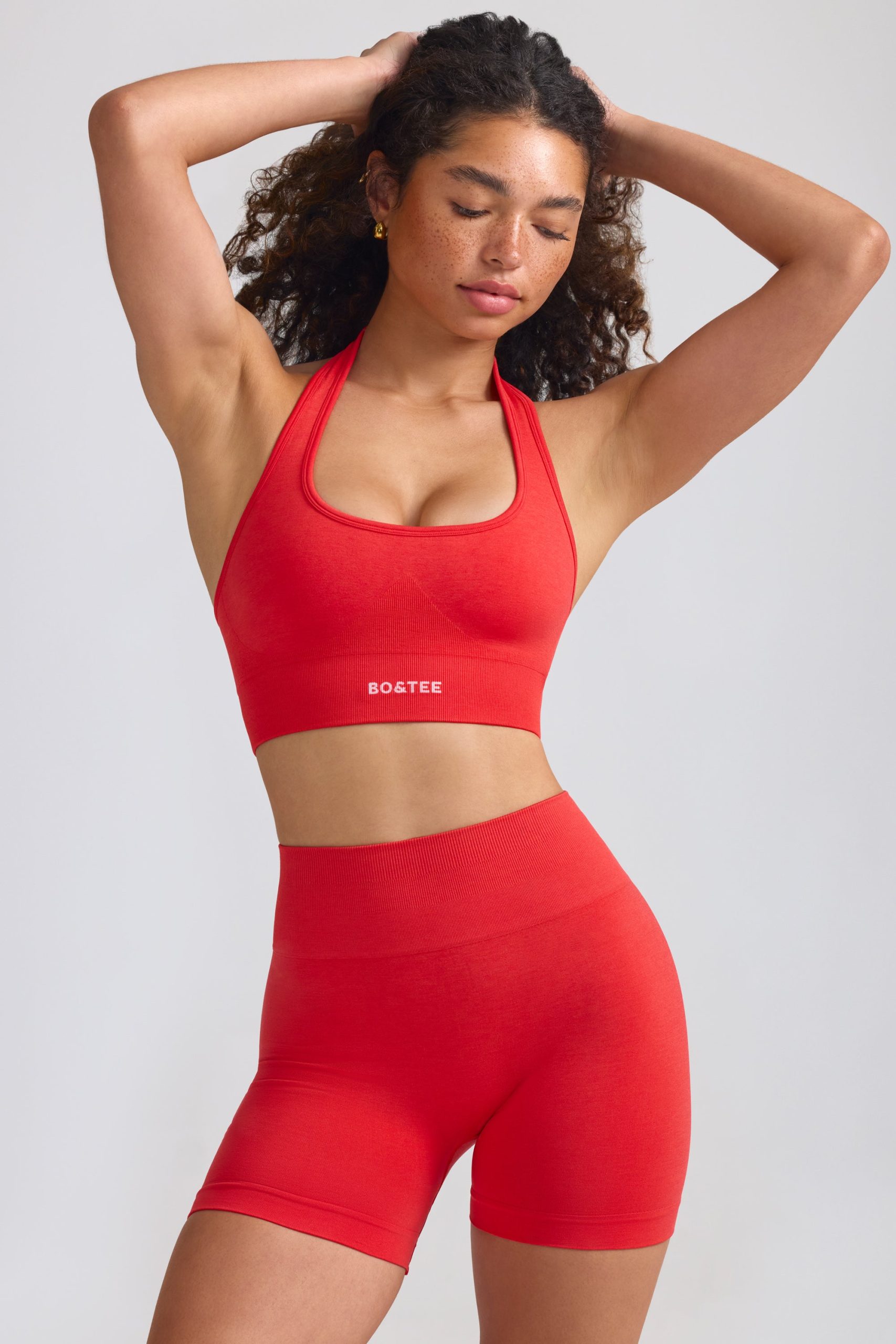 Define Luxe Mini Shorts in Poppy Red - Image 7