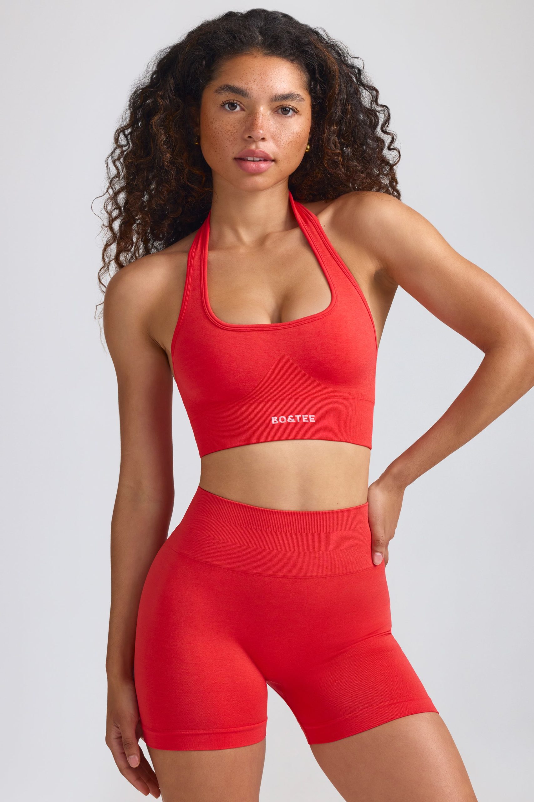 Define Luxe Mini Shorts in Poppy Red - Image 8