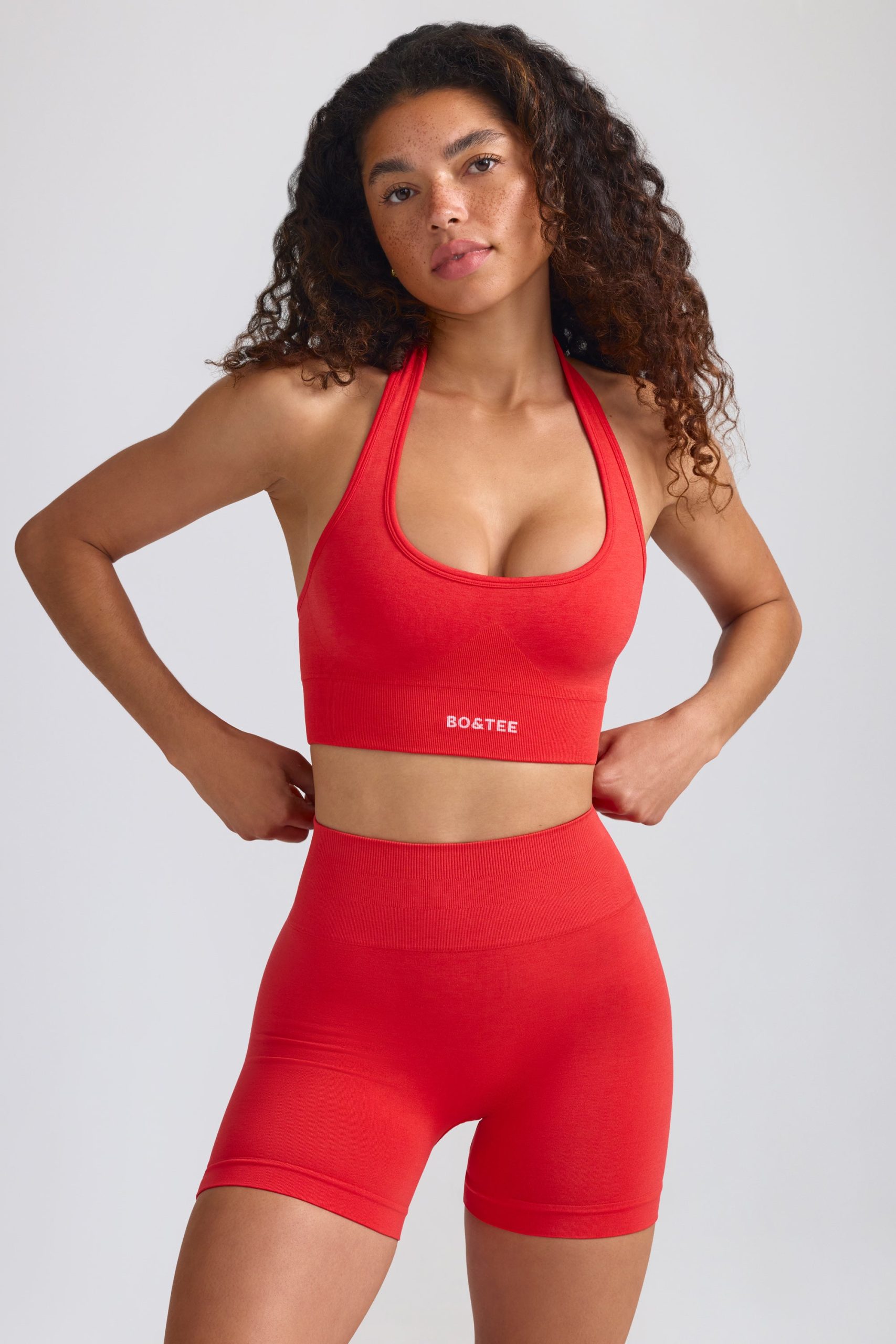 Define Luxe Mini Shorts in Poppy Red - Image 2