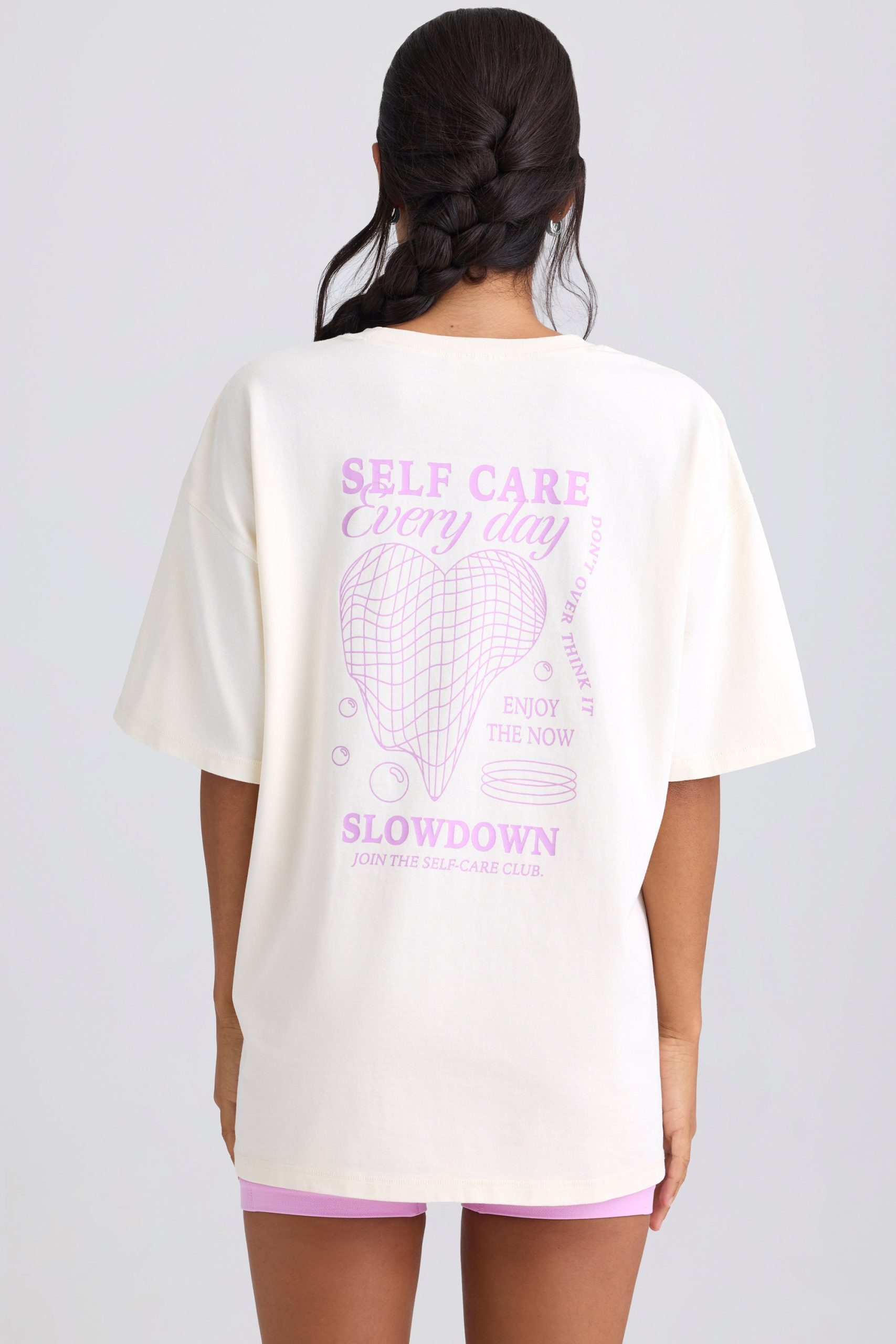 Oversized Short-Sleeve T-Shirt in Egg Shell - Image 6