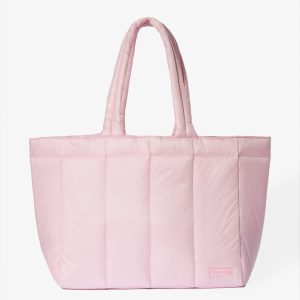 Waterproof Puffer Tote Bag in Powder Pink