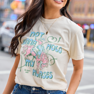 Not Gonna Hold My Horses Ivory Graphic Tee