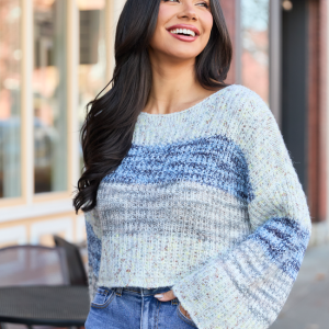 Ellis Tan And Blue Cropped Sweater SALE